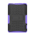 For Amazon Kindle Fire 7 2022 Tire Texture TPU + PC Tablet Case with Holder(Purple)