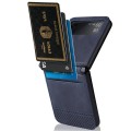 For Samsung Galaxy Z Filp4 5G Vintage Texture Folding Leather Phone Case(Blue)