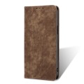 For Realme 9i RFID Anti-theft Brush Magnetic Leather Phone Case(Brown)
