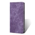 For Realme Narzo 50A RFID Anti-theft Brush Magnetic Leather Phone Case(Purple)