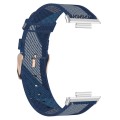 For Huawei Watch Fit 2 Nylon Woven Watch Band(Blue Stripes)