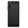 For Sony Xperia 10 IV Brushed Texture Carbon Fiber TPU Phone Case(Black)