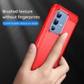 For vivo V23 5G Brushed Texture Carbon Fiber TPU Phone Case(Red)