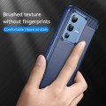 For vivo V23 5G Brushed Texture Carbon Fiber TPU Phone Case(Blue)