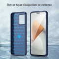 For vivo V23 5G Brushed Texture Carbon Fiber TPU Phone Case(Blue)