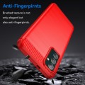 For Samsung Galaxy M13 4G Brushed Texture Carbon Fiber TPU Phone Case(Red)