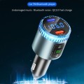 BC77 QC3.0 Fast Charging Car Bluetooth Hands-free MP3 Player FM Transmitter(Navy Blue)