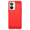 For OnePlus Nord 2T Brushed Texture Carbon Fiber TPU Phone Case(Red)