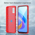 For OPPO A96 Brushed Texture Carbon Fiber TPU Phone Case(Red)