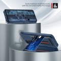 For Samsung Galaxy A12 ZM06 Card Bag TPU + Leather Phone Case(Blue)