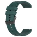 For Samsung Galaxy Watch 5 40mm 20mm Black Buckle Step Silicone Watch Band(Green)
