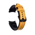 For Samsung Galaxy Watch5 Pro 45mm/5 44mm/5 40mm Silicone + Leather Black Buckle Watch Band(Yellow)
