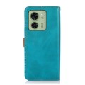 For Motorola Moto Edge 40 KHAZNEH Dual-color Cowhide Texture Flip Leather Phone Case(Blue)