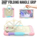 For Samsung Galaxy Tab A7 Lite Bracelet Holder Silicone + PC Tablet Case(Colorful Pink)