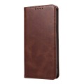 For Huawei P50 Calf Texture Magnetic Flip Leather Phone Case(Brown)