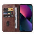 For Huawei P50 Calf Texture Magnetic Flip Leather Phone Case(Brown)