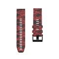 For Garmin Fenix 7X Camouflage Silicone Watch Band(Red)