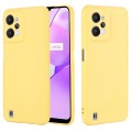 For Realme C31 4G Pure Color Liquid Silicone Shockproof Full Coverage Phone Case(Yellow)