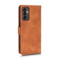 For Samsung Galaxy M13 4G Skin Feel Magnetic Flip Leather Phone Case(Brown)