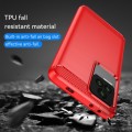 For Xiaomi Redmi K40S Brushed Texture Carbon Fiber TPU Case(Red)