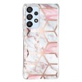 For Samsung Galaxy A52 5G / 4G Electroplated Marble Pattern TPU Phone Case(White Gravel Pink)