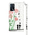 For OPPO A54 5G / A74 5G 3D Painted Leather Phone Case(Couple Rose)