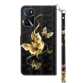 For OPPO A54 5G / A74 5G 3D Painted Leather Phone Case(Golden Swallow Butterfly)