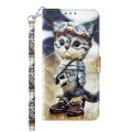 For Samsung Galaxy M13 4G / A23 / M23 5G 3D Painted Leather Phone Case(Naughty Cat)