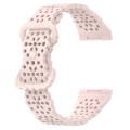 For Fitbit Versa 4 / 3 / Sense 1 / 2 Lace Hollowed Silicone Watch Band(Sand Pink)