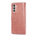 For Samsung Galaxy S21 5G Glitter Powder Love Leather Phone Case(Pink)
