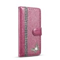 For Samsung Galaxy S9 Glitter Powder Butterfly Leather Phone Case(Purple)