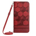 For Xiaomi Poco X4 Pro 5G Crossbody Football Texture Magnetic PU Phone Case(Red)