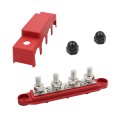 Red M8 Stud RV Ship High Current Power Distribution Terminal Block with Cover