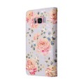 For Samsung Galaxy S8 Plus Bronzing Painting RFID Leather Case(Pastoral Rose)