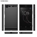 For Sony Xperia XZ1 Brushed Texture Carbon Fiber TPU Phone Case(Black)