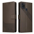For Samsung Galaxy A21s GQUTROBE Skin Feel Magnetic Leather Phone Case(Brown)