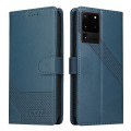 For Samsung Galaxy S20 Ultra GQUTROBE Skin Feel Magnetic Leather Phone Case(Blue)