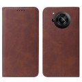For Sharp Aquos R7 / P7 Magnetic Closure Leather Phone Case(Brown)