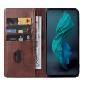 For Sharp Aquos R7 / P7 Magnetic Closure Leather Phone Case(Brown)