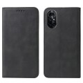 For Honor V40 Lite Magnetic Closure Leather Phone Case(Black)