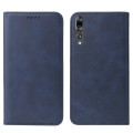 For Huawei P20 Magnetic Closure Leather Phone Case(Blue)