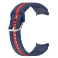 For Samsung Galaxy Watch5 / Watch5 Pro Two-color Stripe Silicone Watch Band(Blue Red)