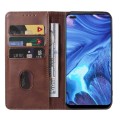 For OPPO Reno4 Magnetic Closure Leather Phone Case(Brown)