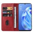 For OPPO F15 Magnetic Closure Leather Phone Case(Red)