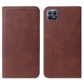 For OPPO Reno4 SE Magnetic Closure Leather Phone Case(Brown)