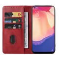 For OPPO Reno4 SE Magnetic Closure Leather Phone Case(Red)