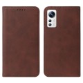 For Xiaomi 12S Magnetic Closure Leather Phone Case(Brown)