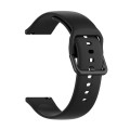 For Amazfit GTS4 Mini Solid Color Soft Silicone Watch Band, Size:Large Size(Black)
