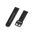 For Amazfit GTS4 Mini Solid Color Soft Silicone Watch Band, Size:Large Size(Black)