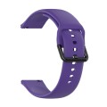 For Amazfit GTS4 Mini Solid Color Soft Silicone Watch Band, Size:Large Size(Purple)
